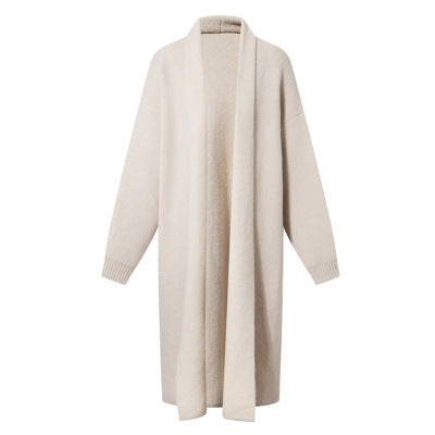 Maxi Cardigan Chloe Beige / Khaki / Schwarz - Moody Fashion